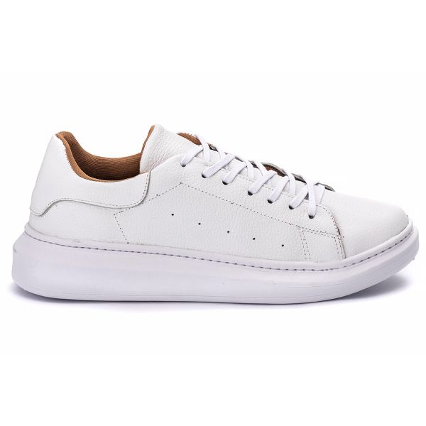 Kit 2 Pares Tenis Masculino de Couro Branco e Preto C Sola Branca