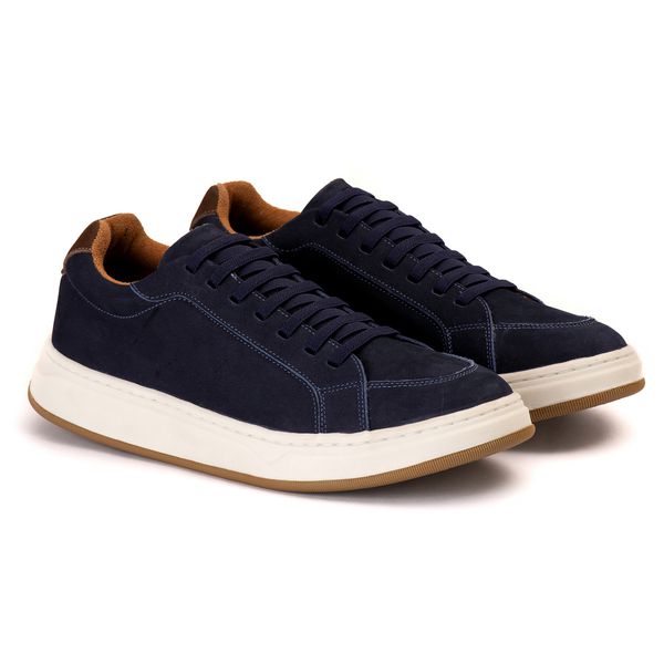 Tênis Casual elastico nobuk azul 