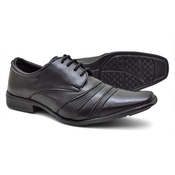 Sapato Masculino Italiano Executivo Oxford Preto Fosco - Foot Shoes Ref: 111