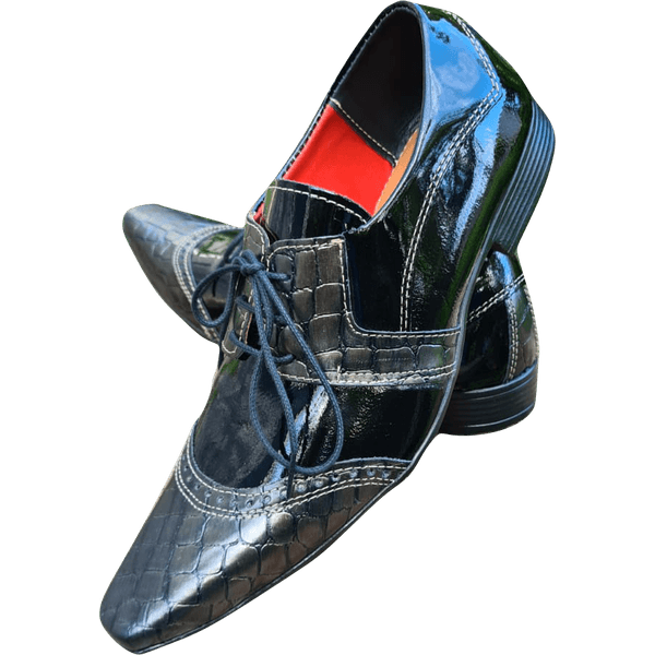 Sapato Masculino Italiano em Couro Preto - Black Diamond - Ref: 1204