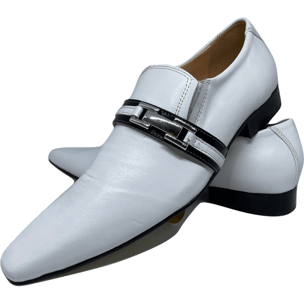 Sapato Masculino Italiano Em Couro Le Chiq Branco Ref: 101 Branco - Outlet