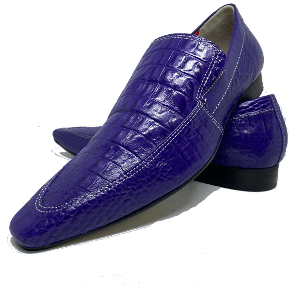 Sapato Masculino Italiano em Couro Social Executivo Azul Croco Ref: D545