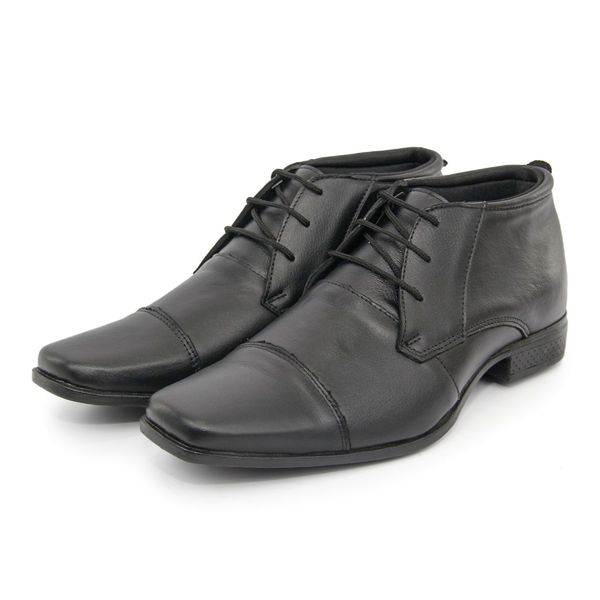 Sapato Masculino Italiano Executivo em Couro Preto Verniz Ref: 921-0001PE