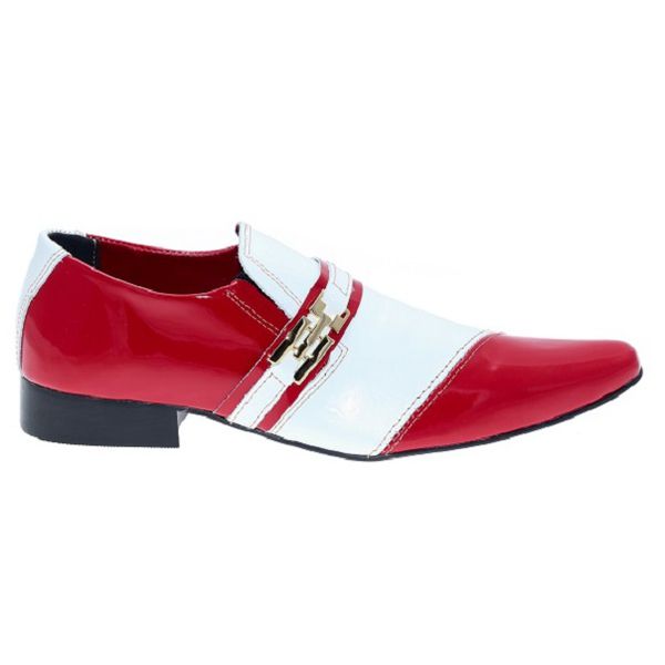 Sapato Masculino Italiano em Couro El Croco Ref 59 Vermelho