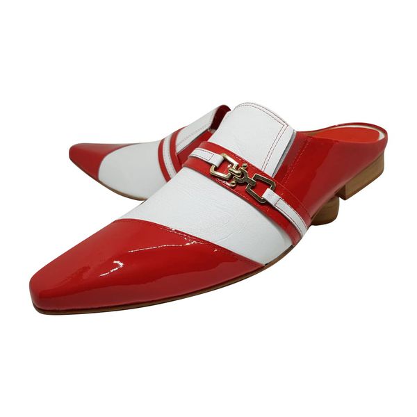 Babuche Masculino Dubai em Couro Social Executivo em Couro - Vermelho - Arla Ref: 1008 Vermelho