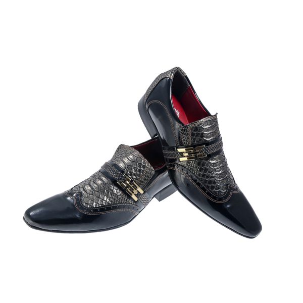 Sapato Masculino Italiano Em Couro Kasimir Preto Ref: 217 Preto