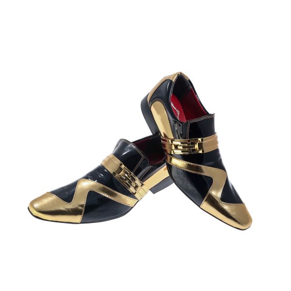 Sapato Masculino Italiano Em Couro Kant Dourado Ref: 265 Dourado