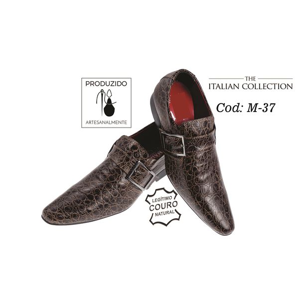 Sapato Masculino Italiano Em Couro Marrom