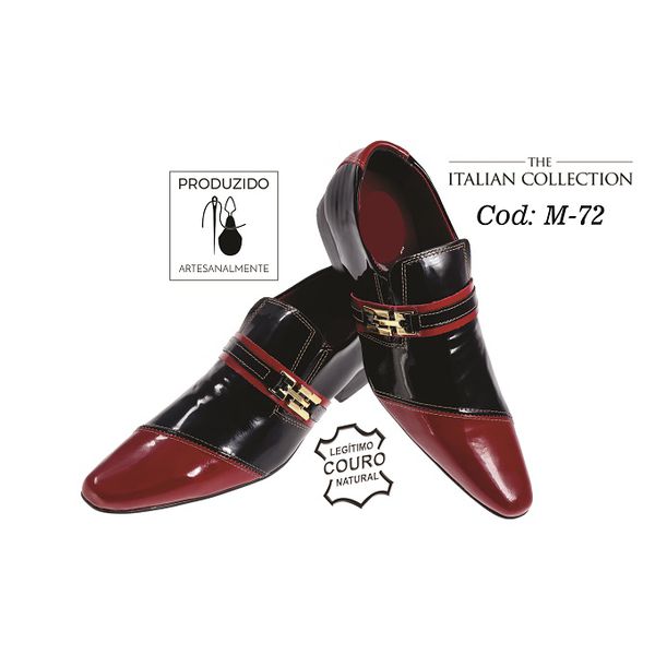 Sapato Masculino Italiano Em Couro Rubro