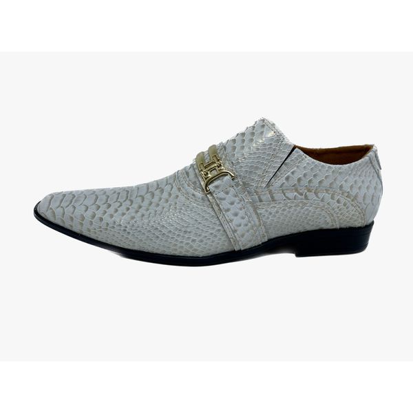 Sapato Masculino Italiano em Couro Flowers Dourado 3D Ref: 1302