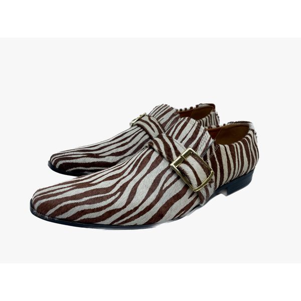 Sapato Creeper Detalhe Estampado Zebra Couro Ref162
