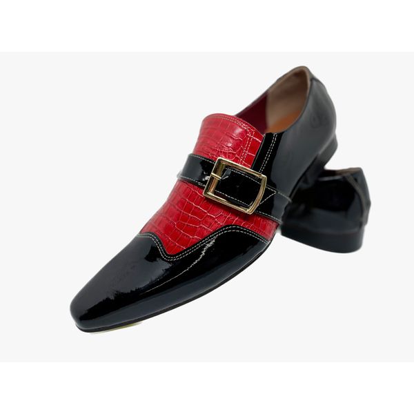 Sapato Masculino Italiano Social Vermelho Croco Ref: D770 Outlet