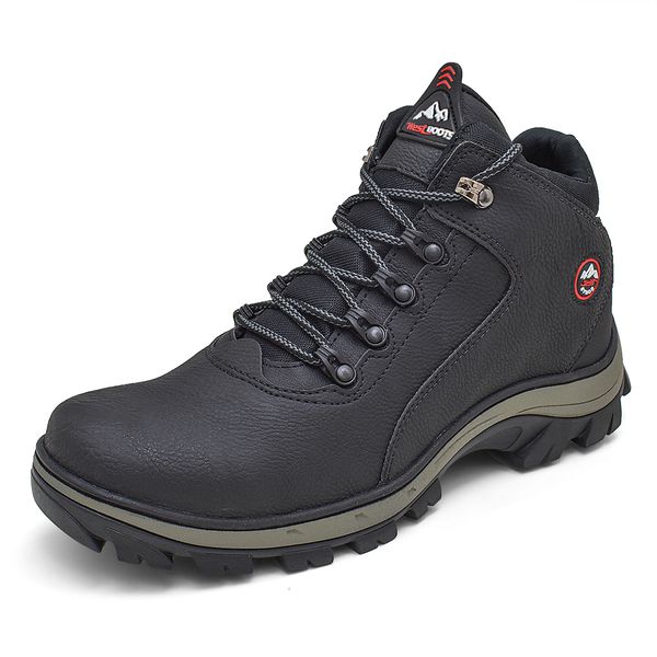 Bota Masculina Em Couro Nobuck Grafitti Preto Urban Style Ref: WL140PE