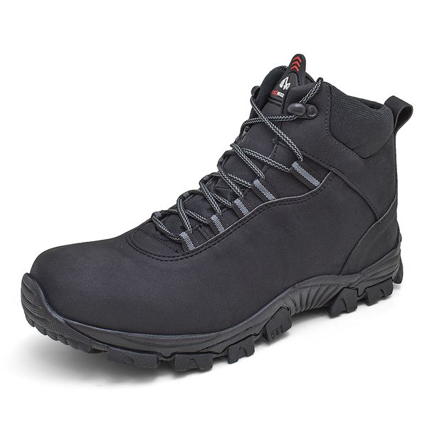 Bota Masculina Em Couro Nobuck Grafitti Preto Urban Style Ref: WL40PE