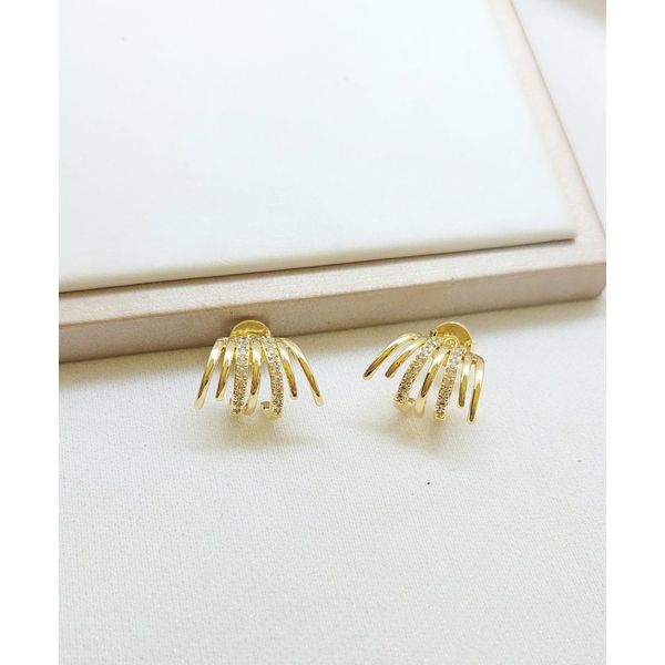 Brinco Earcuff Cravejado com Microzircônias 