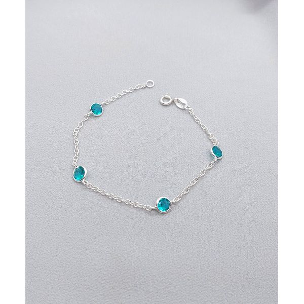Pulseira Zircônia 5MM Verde Claro Em Prata 925