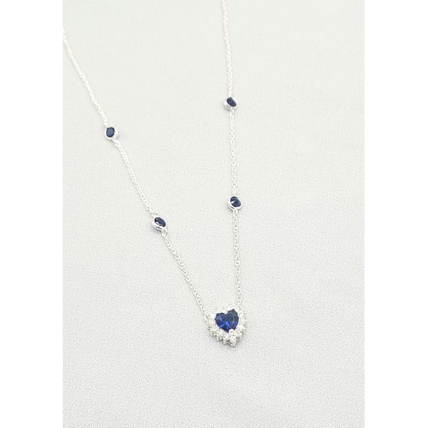 Colar Choker ZircÔnia CoraÇÃo 6x6mm Cristal Azul Em Prata 925