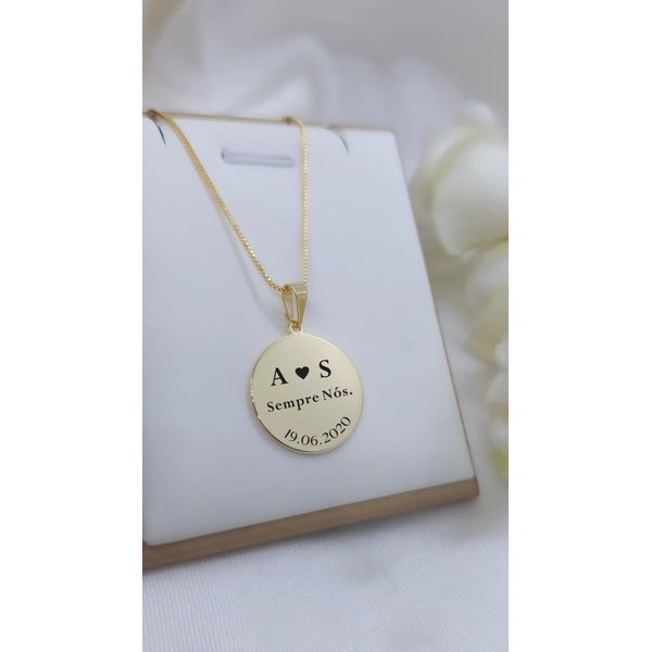 Colar Iniciais Personalizado Banhado a Ouro