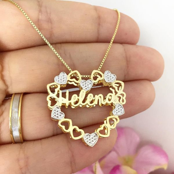 Mandala Dupla Banhada a Ouro 18k Personalizada Com 1 Ou 2 Nomes