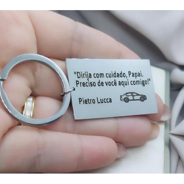 Chaveiro Em Aço Inoxidável Com Frase Ou Foto