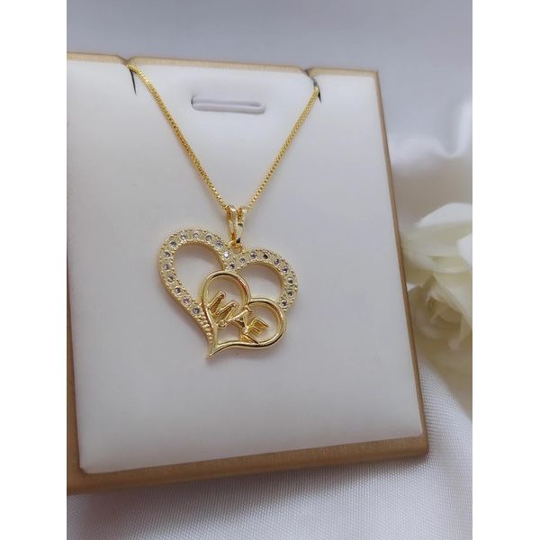 Colar Mãe Com Pedras Banhado a Ouro