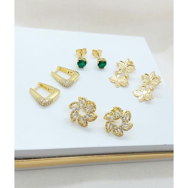 Kit de Brincos Banhados a Ouro