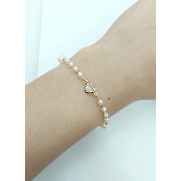 Pulseira Pérolas Banhada a Ouro 