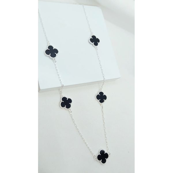 Colar Trevo Banhado a Prata 