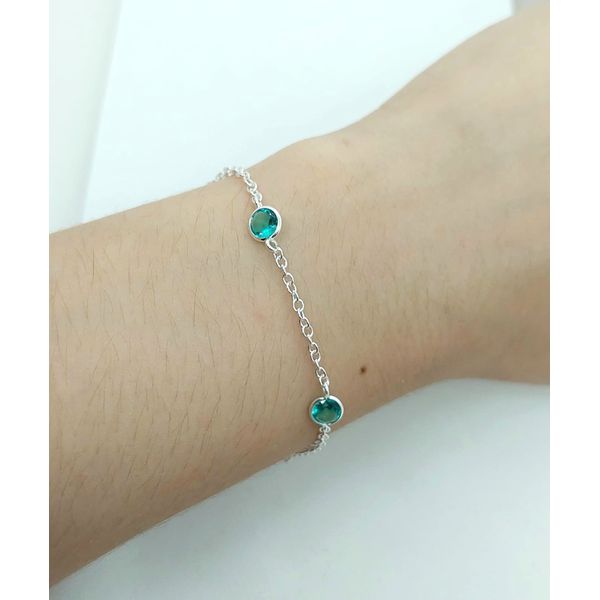 Pulseira Zircônia 5MM Verde Claro Em Prata 925