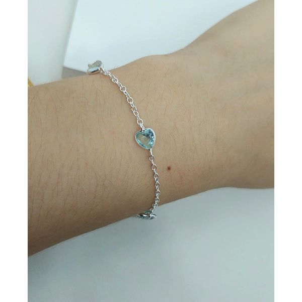 Pulseira Zircônia Coração Verde Claro Em Prata 925 