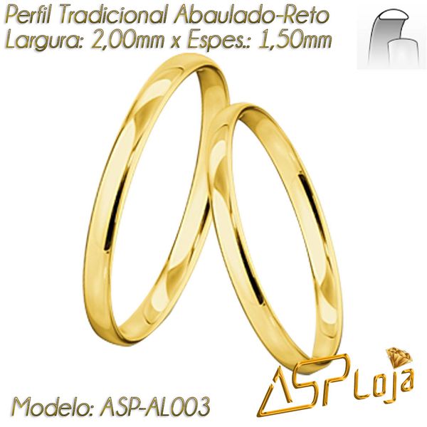 Aliança de Casamento Tradicional de Ouro 18K