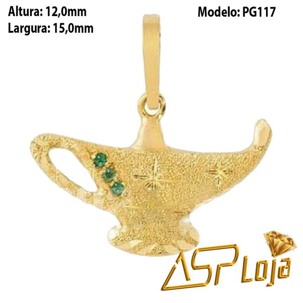 Pingente de Ouro 18K Lâmpada Mágica-PG116 - A.S.P LOJA