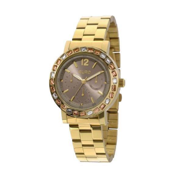 Relógio Euro Feminino Dourado Brilho Assimétrico EU6P29AGI/4X - ASP-RLG-1033