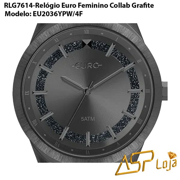 Relógio Euro Feminino Shiny Mesh Grafite EU2036YPW/4F