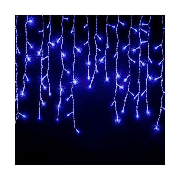 Cascata Fixa Com 400 Leds Fio Branco Azul 220v C/10 Metros Com Tomada Macho e Fêmea