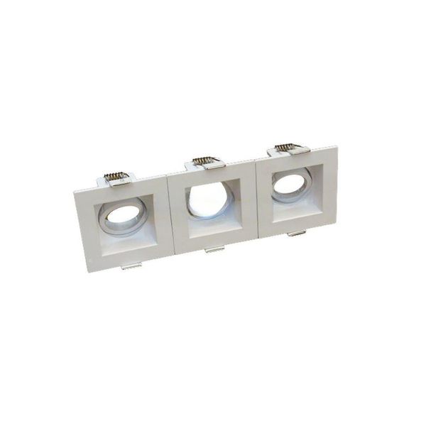 Spot Recuado Triplo Branco Para Mini Dicroica Mr11 Led Medidas 07x21cm (sem Lâmpada)