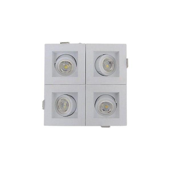 Spot Recuado Quádruplo Branco Para Mini Dicroica Mr11 Led Medidas 14x14cm