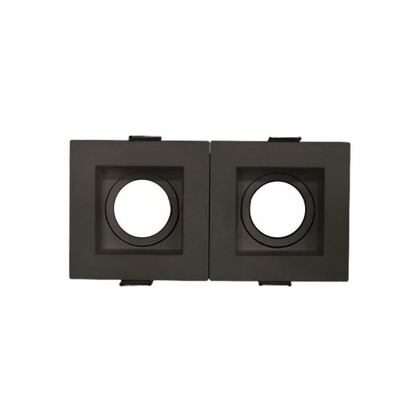 Spot Recuado Duplo Preto Para Dicroica Mr16 Led Medidas 20x10cm (sem Lâmpadas)