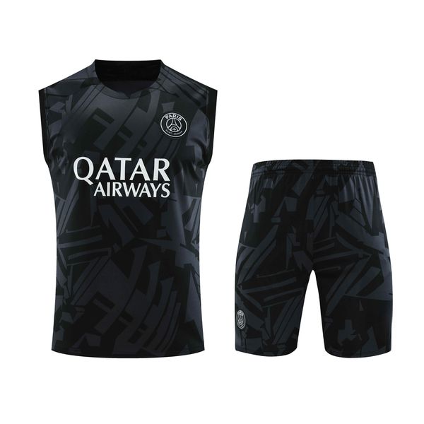 Conjunto Treino Regata + Short PSG 23/24 - Preto