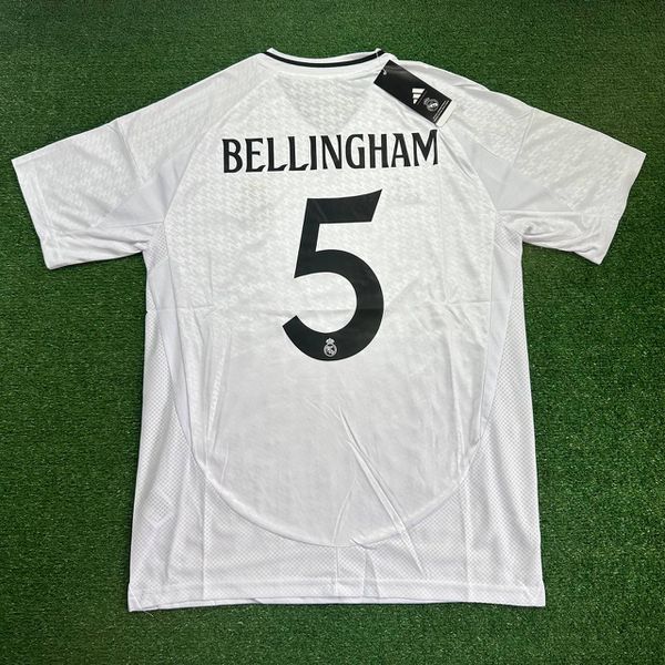Camisa Real Madrid HOME I 2024/25 BELLINGHAM 5 + Patch - Torcedor Masculino