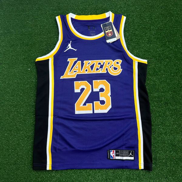 NBA Los Angeles Lakers Gola Redonda Nº23 James - Silk (roxo Com N° Amarelo) Preto Na Lateral