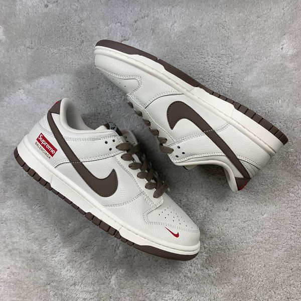 Tênis Dunk low x Supreme x Balenciaga - Branco/Marrom 