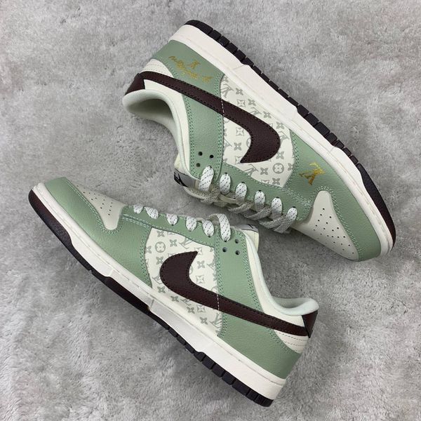 Tênis NK Dunk Low LV - Branco/Verde água 