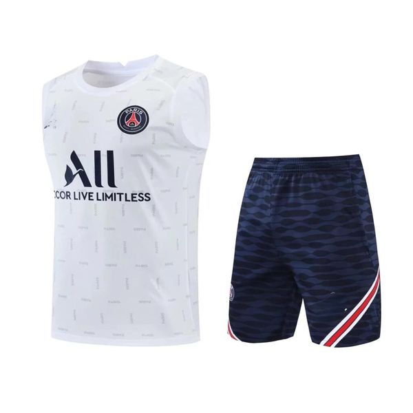Conjunto Treino Regata + Short Paris Saint Germain Jordan (PSG) 2022 - Branco