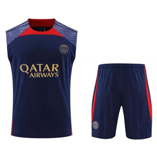 Conjunto De Treino PSG 23/24 Regata + Short - Masculino Azul