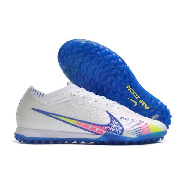 Chuteira Society Nike Air Zoom Mercurial (TF) Branco/Azul