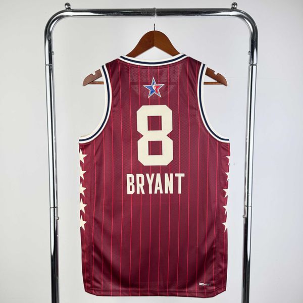 Regata All Star NBA 23/24 - Kobe Bryant #8 Vermelho silk