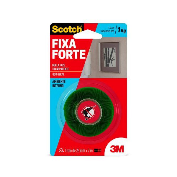 3M FITA DUPLA FACE TRANSPARENTE 24MM X 2MT (1KG)