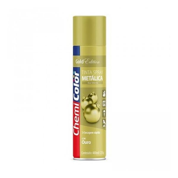 BASTON SPRAY CHEMICOLOR METALICA OURO 400ML