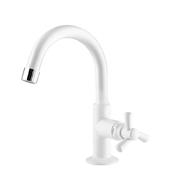 VIQUA TORNEIRA DE MESA BICA ALTA PARA BANHEIRO BRANCA (PACIFIC)